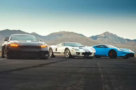 موستانگ GTD با دو نسل فورد GT